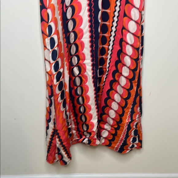 Vilagallo Orange and Blue Long Sleeve Dress - Picture 3 of 7